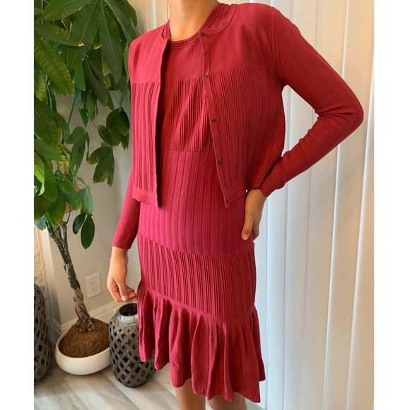 Prabal Gurung Dresses | Prabal Gurung Sleeveless Flared Knit Dress Sweater | Color: Pink/Red | Size: S | 2muchnotenough's Closet
